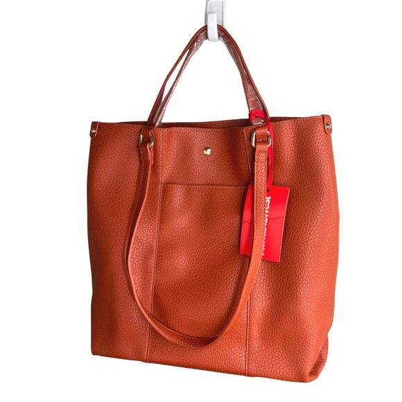 Montana West Textured Faux Leather Tote Bag With Detachable Pouch & Gold Accents - Picture 2 of 12